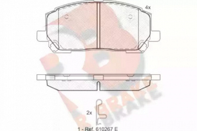 R BRAKE rb1705 -  Комплект тормозных колодок, дисковый тормоз